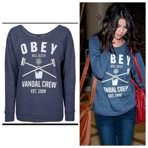 Obey crew sweater Selena Gomez